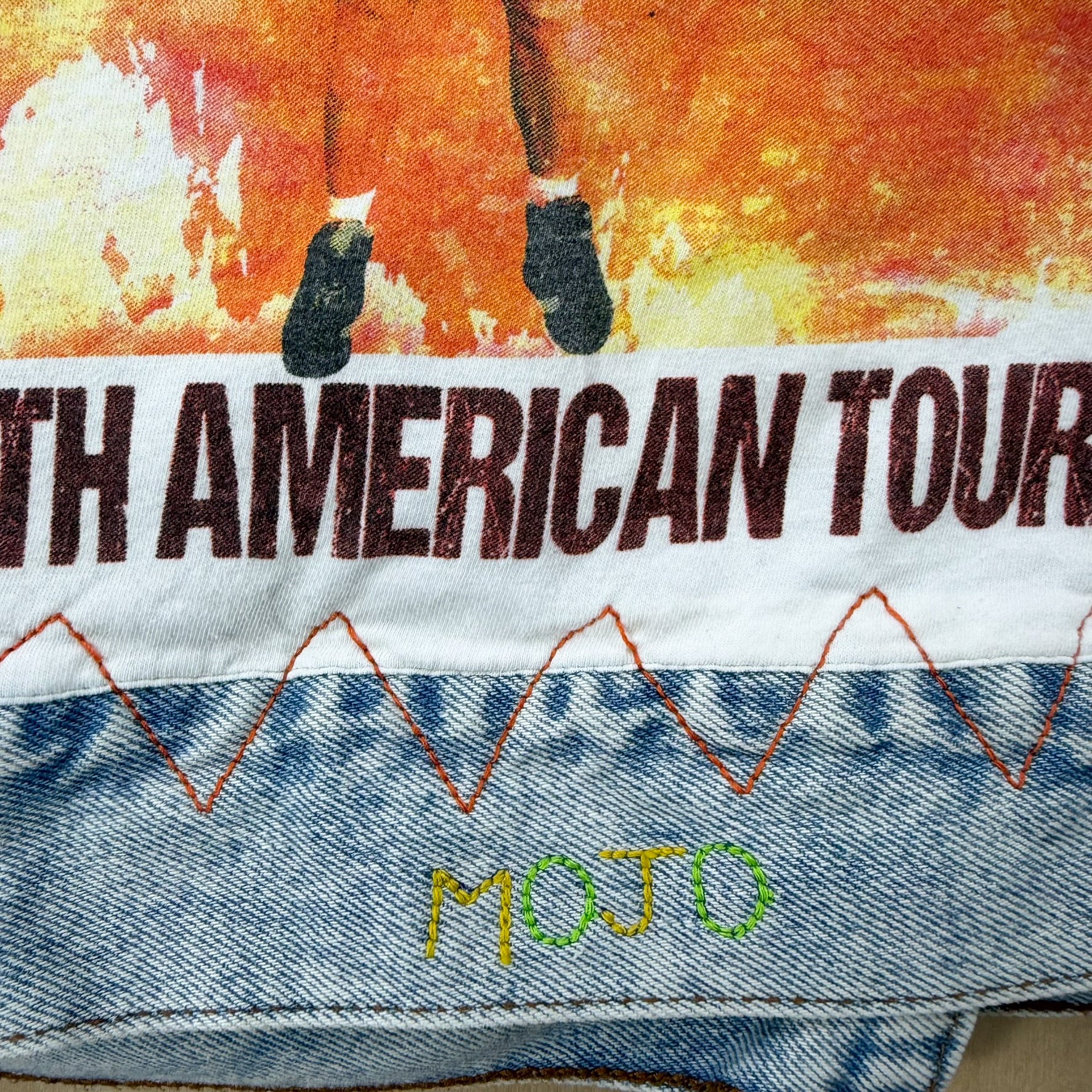 J- HOM AC/DC North American Tour Abercrombie Reworked Denim Jacket - XS