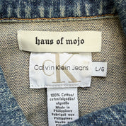 J- HOM Tupac Middle Finger Calvin Klein Reworked Denim Jacket - L