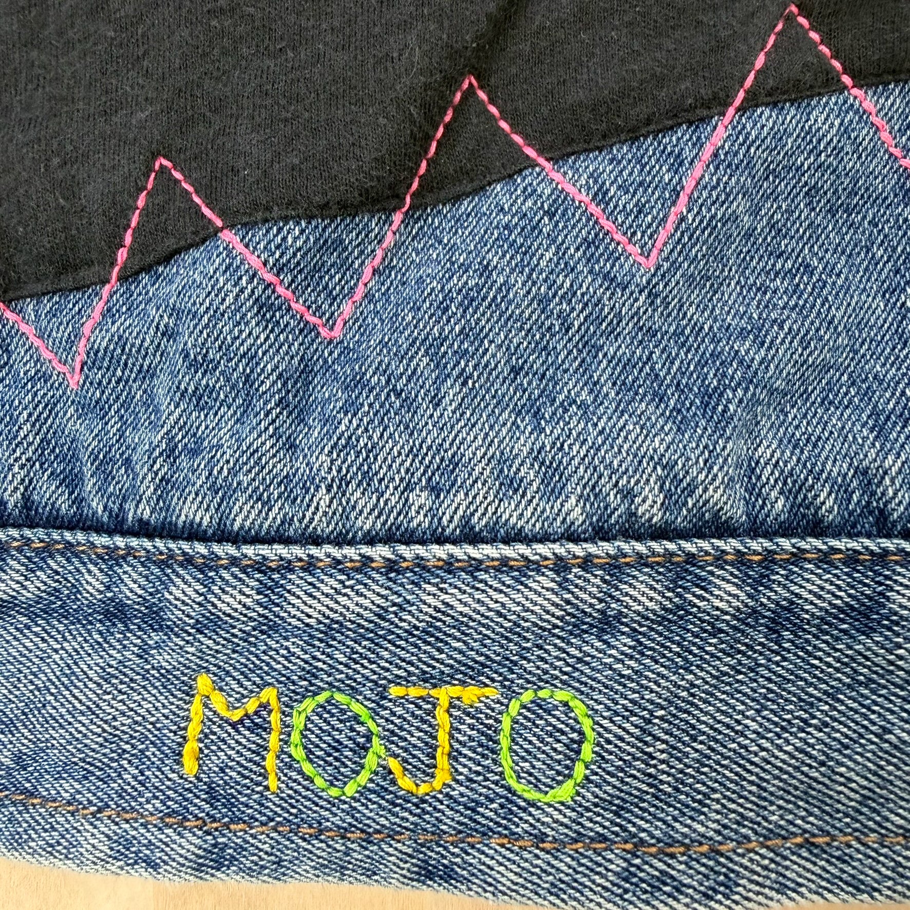 J- HOM Rolling Stones US Tongue Corduroy Collar Reworked Denim Jacket - L