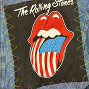 J- HOM Rolling Stones US Tongue Corduroy Collar Reworked Denim Jacket - L