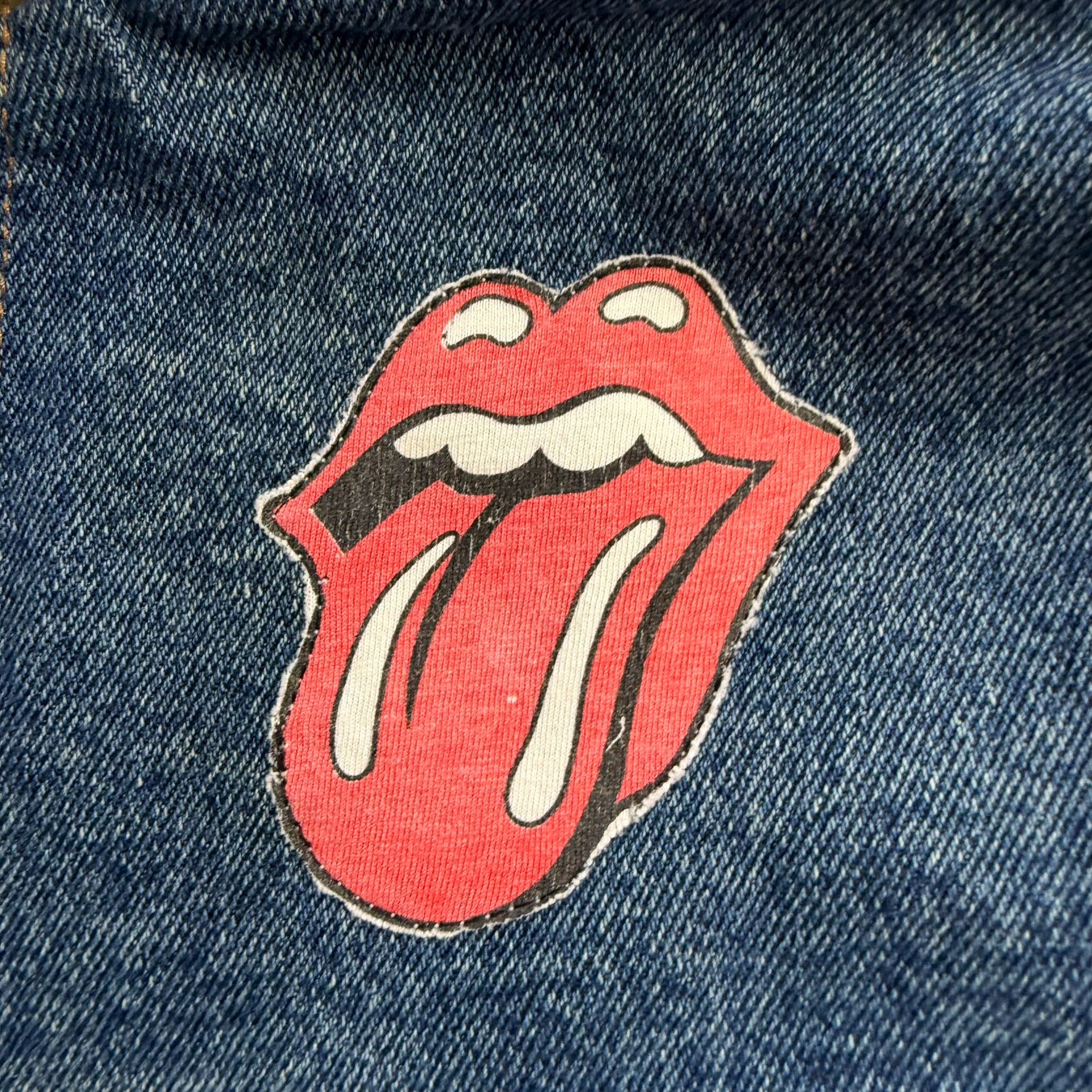 J- HOM Rolling Stones US Tongue Corduroy Collar Reworked Denim Jacket - L