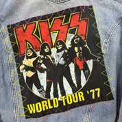 J- HOM Rolling Stones & Kiss Reworked Denim Jacket - M