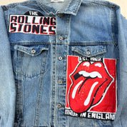 J- HOM Rolling Stones & Kiss Reworked Denim Jacket - M