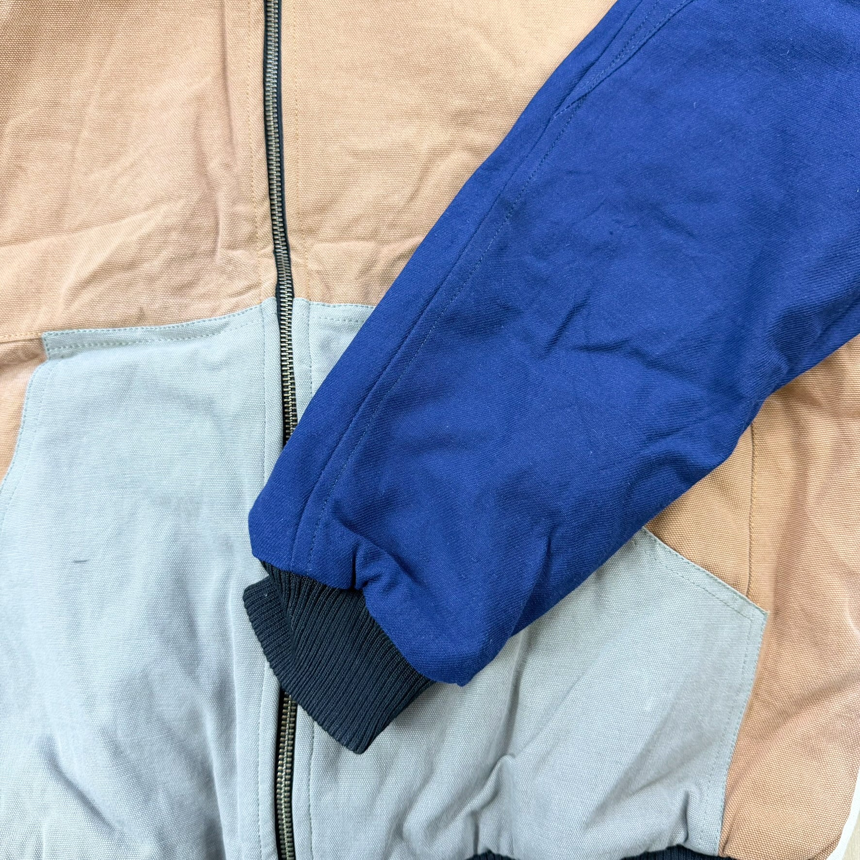 J- Carhartt Reworked Brown/Navy Hooded Jacket - L