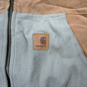 J- Carhartt Reworked Brown/Navy Hooded Jacket - L