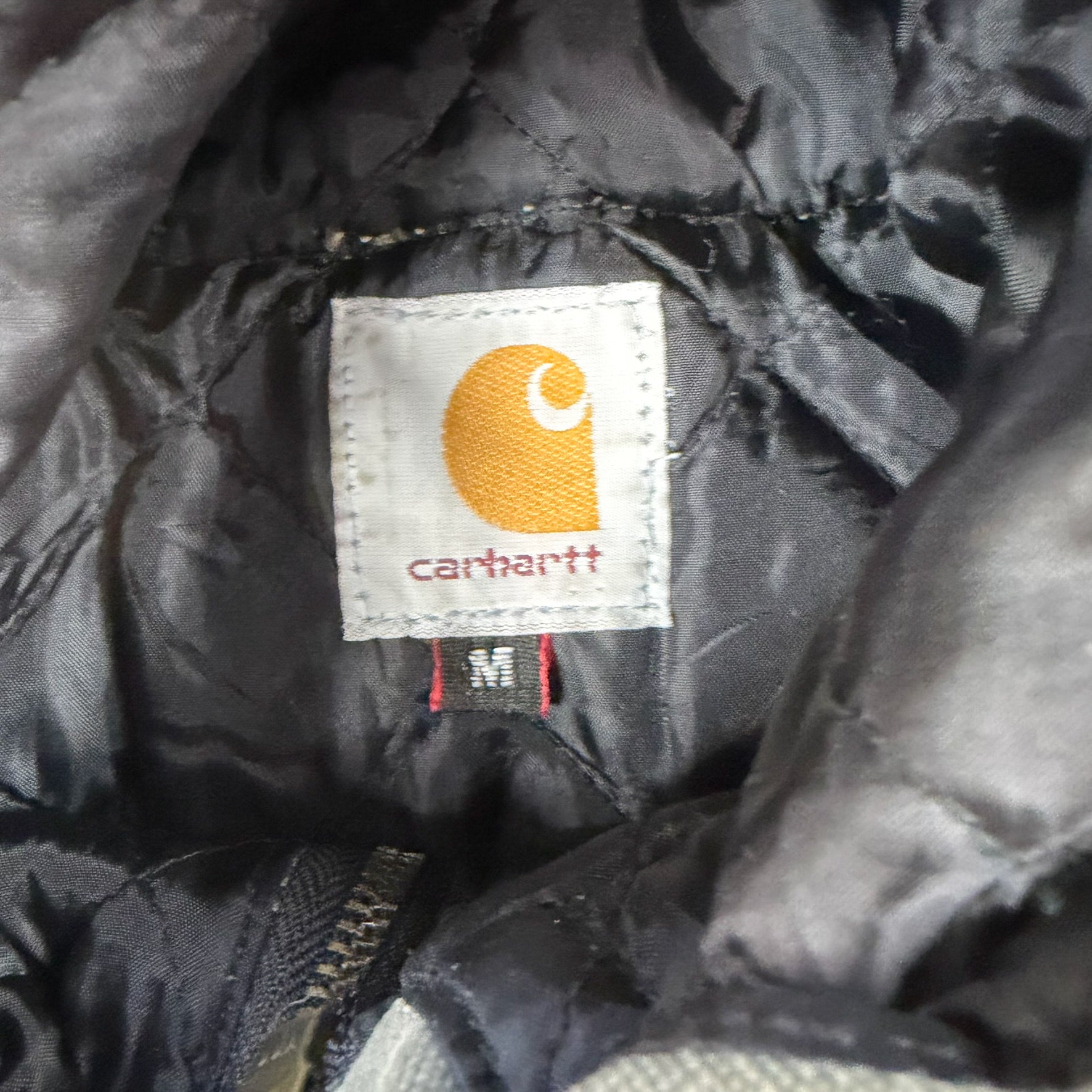 J- Carhartt Reworked Black/Brown Hooded Jacket - M