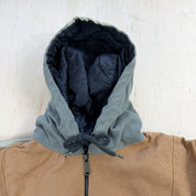 J- Carhartt Reworked Black/Brown Hooded Jacket - M