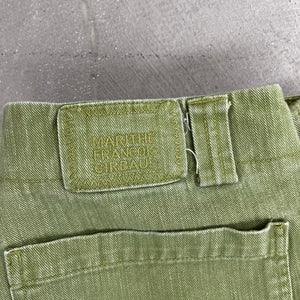 D- Vintage Marithé Francois Girbaud Green Denim Carpenter Jorts