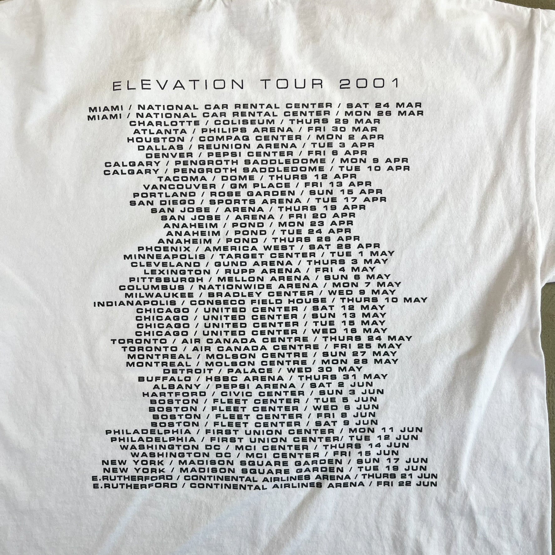 F- Vintage '01 U2 Elevation Tour Picture Tee