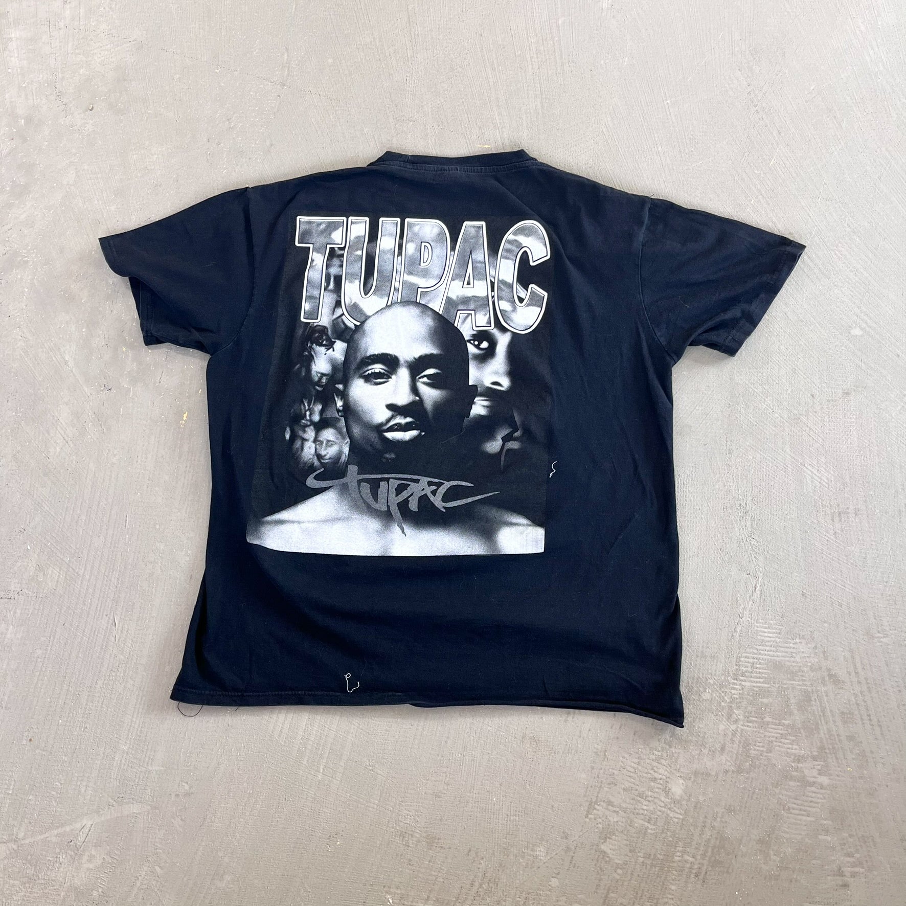 F- Vintage Tupac Text & Picture Billboard Pro Tag Tee