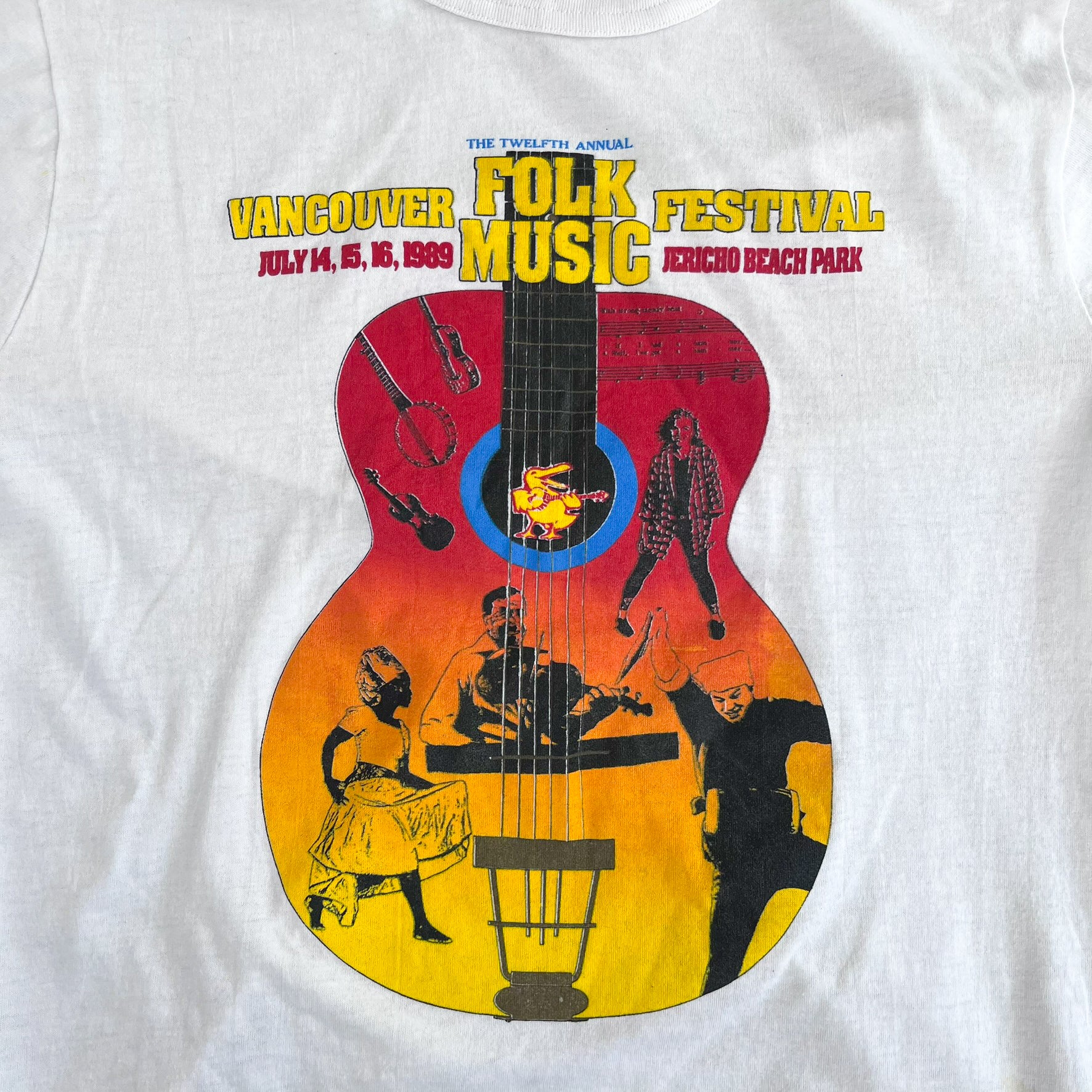 F- Vintage '89 Vancouver Folk Music Festival Graphic Single Stitch Tee