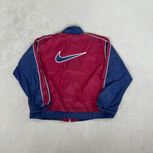 Load image into Gallery viewer, F- Vintage Nike Color Block Zip Up Nylon Windbreaker Maroon/Navy Jacket
