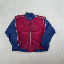 Load image into Gallery viewer, F- Vintage Nike Color Block Zip Up Nylon Windbreaker Maroon/Navy Jacket
