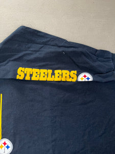 D- Pittsburgh Steelers NFL Text  & Logo Long Sleeve Tee