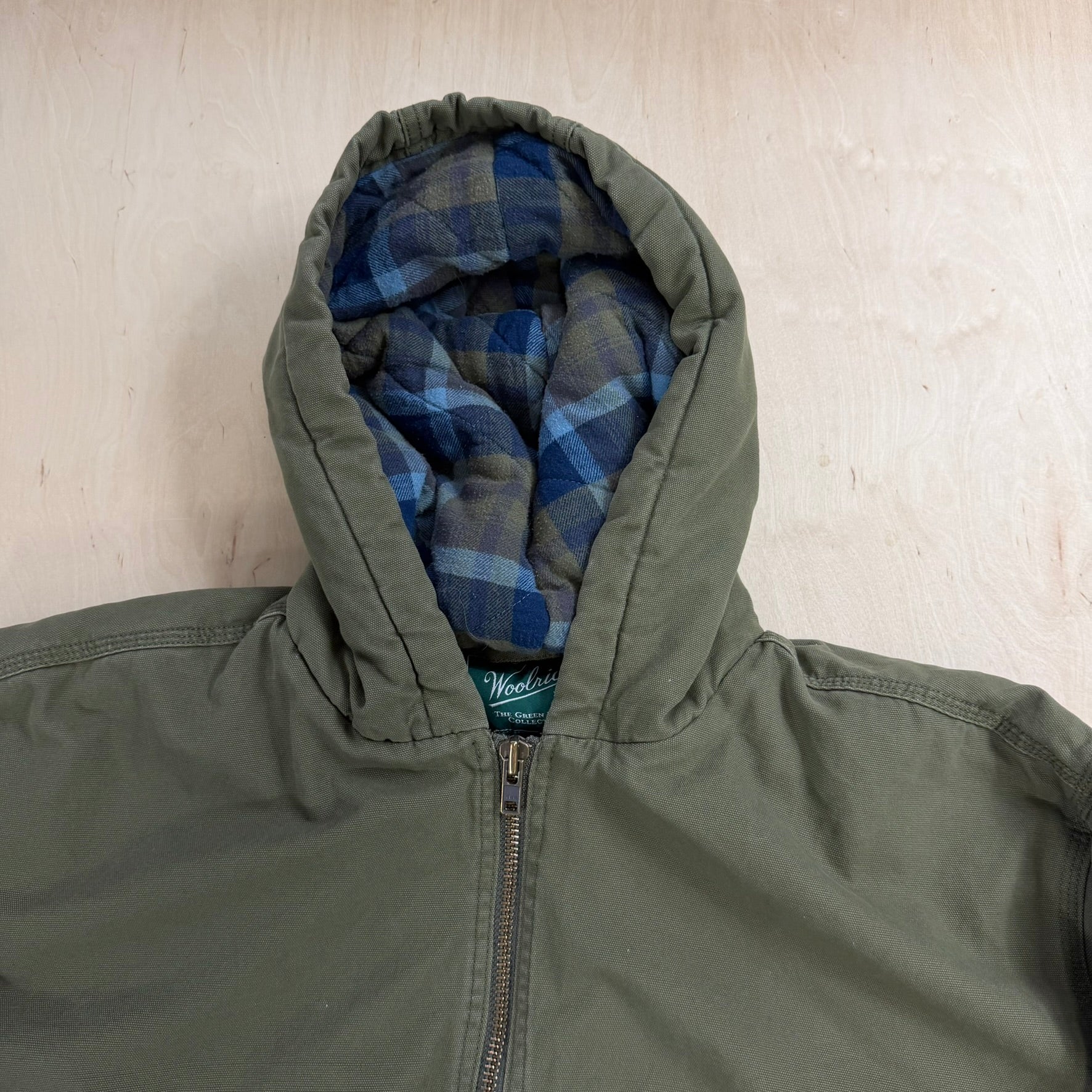 Vintage Woolrich Green Label Collection Quilt Lined Zip Up Canvas Jacket - XL