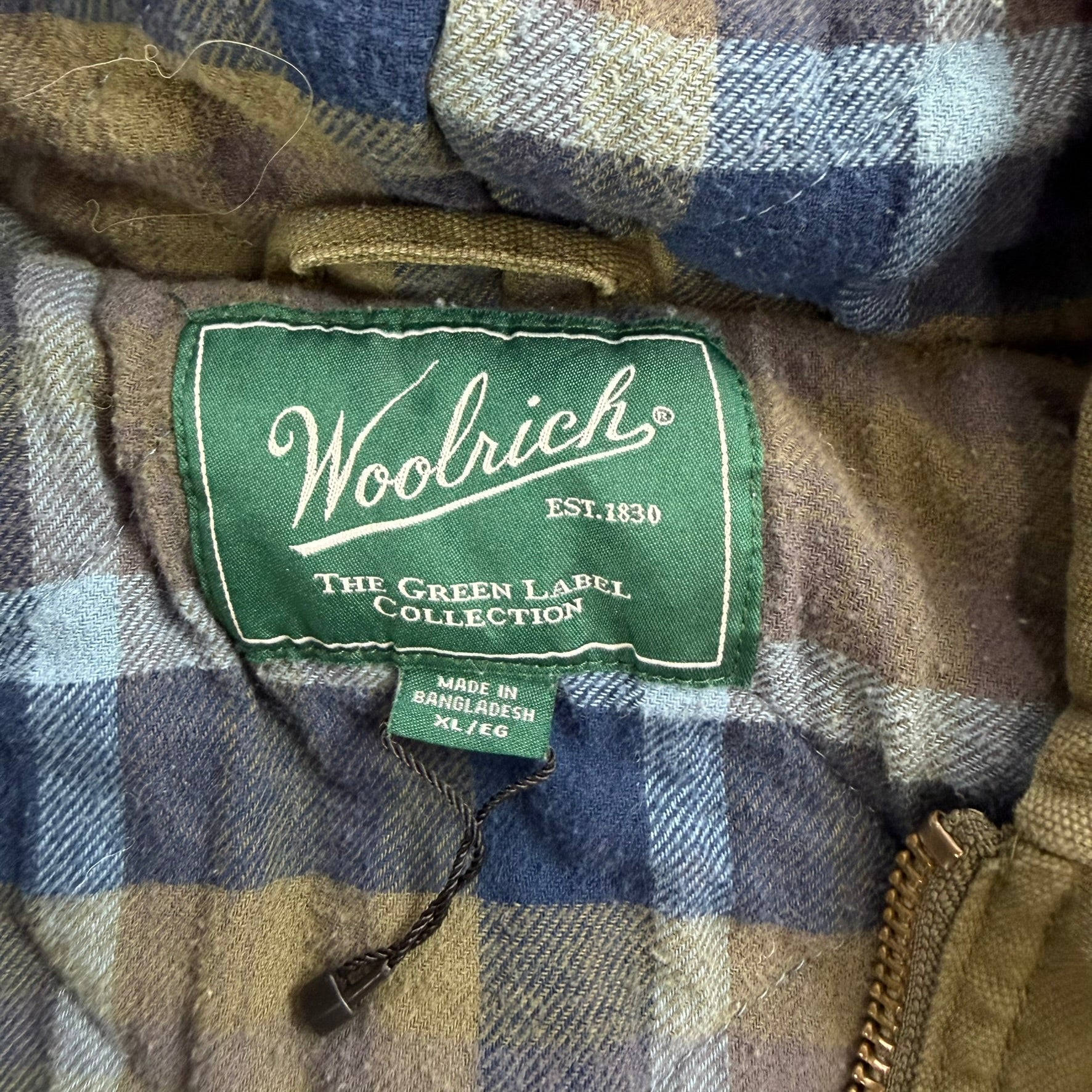 Vintage Woolrich Green Label Collection Quilt Lined Zip Up Canvas Jacket - XL