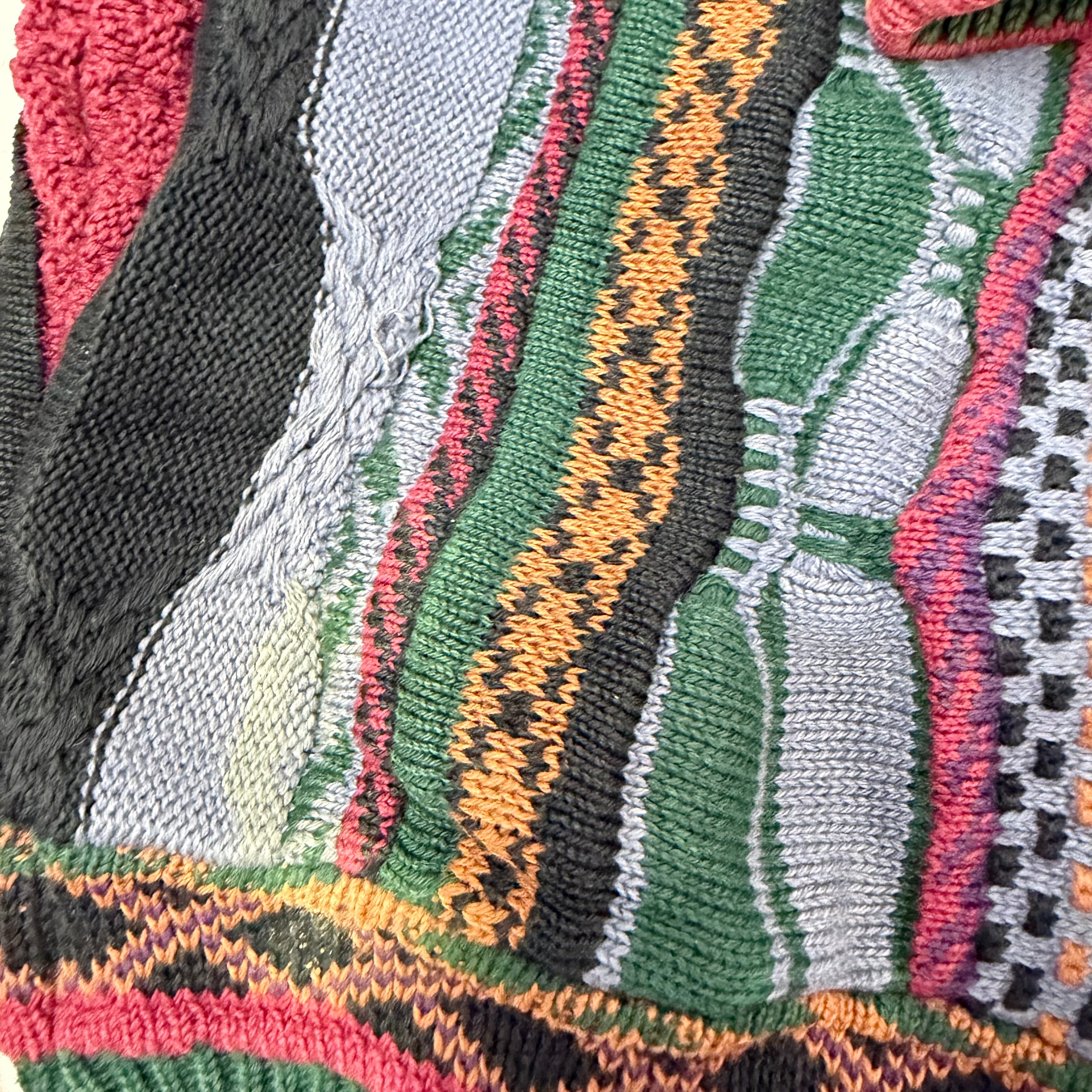 F- Vintage Tosani Vertical Pattern Made In Canada Knit Sweater