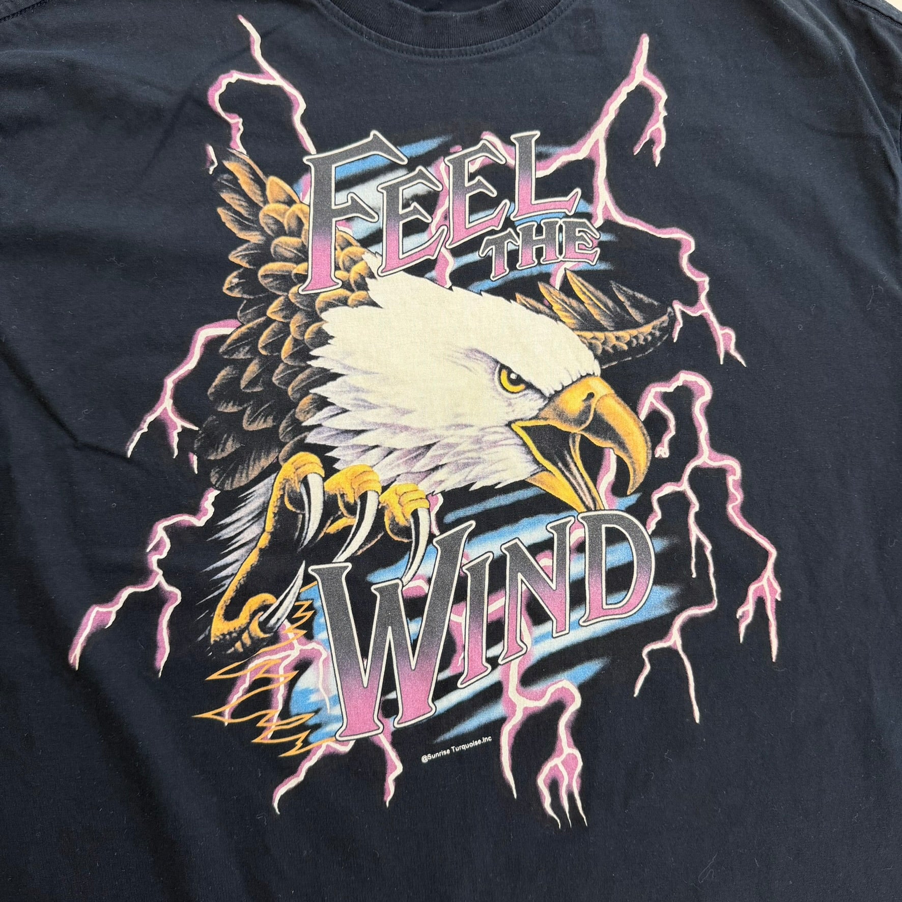 J- Vintage Feel The Wind Eagle & Thunder Graphic Tee - L
