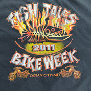 J- Vintage '11 Fish Tales Ocean City Bike Week Graphic Pocket Tee - XL