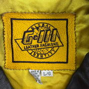 Vintage Nascar Racing Embroidered Logo & Text Zip Up Leather Bomber Jacket - L
