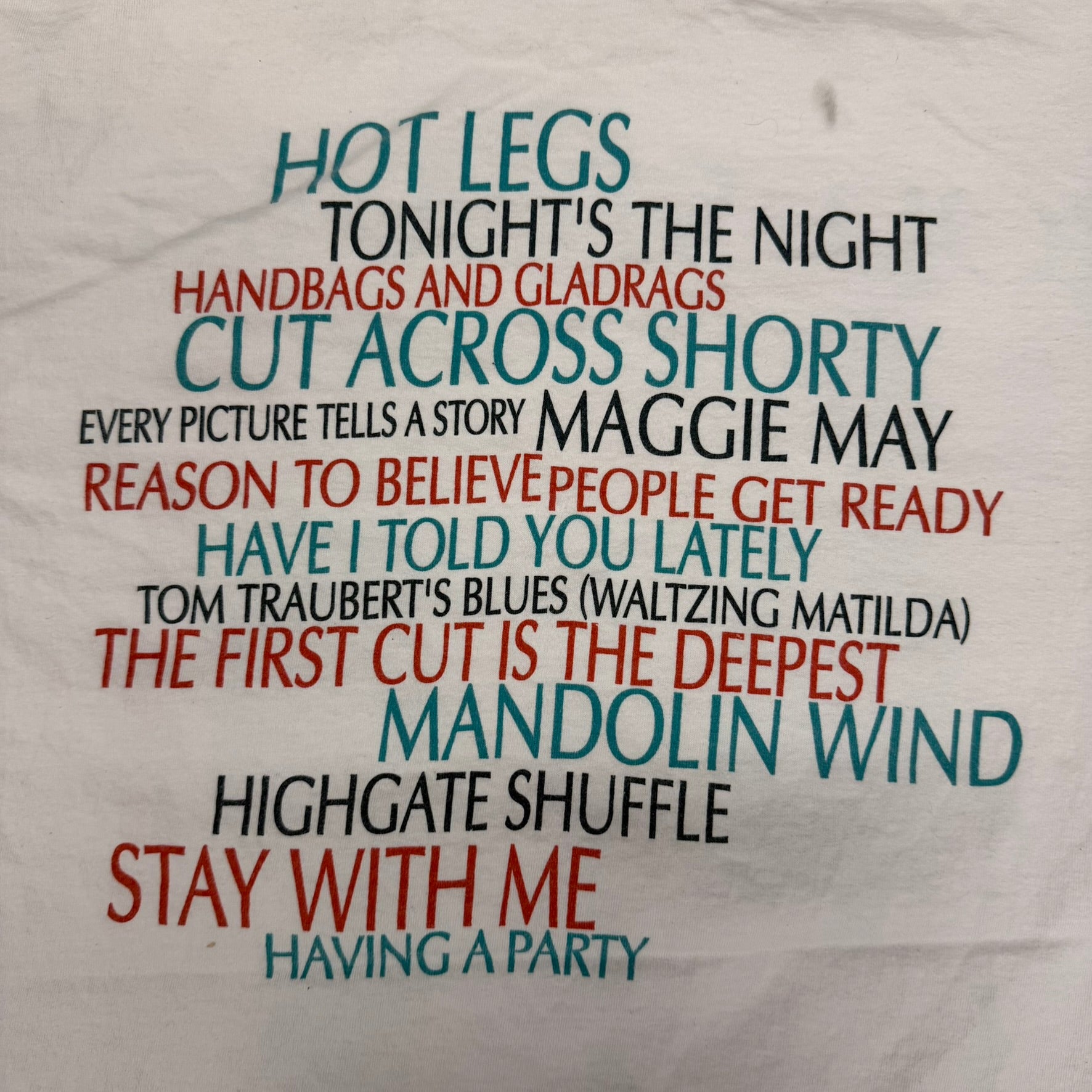 J- Vintage '93 Rod Stewart Tour Winterland Made In USA Single Stitch Tee - L