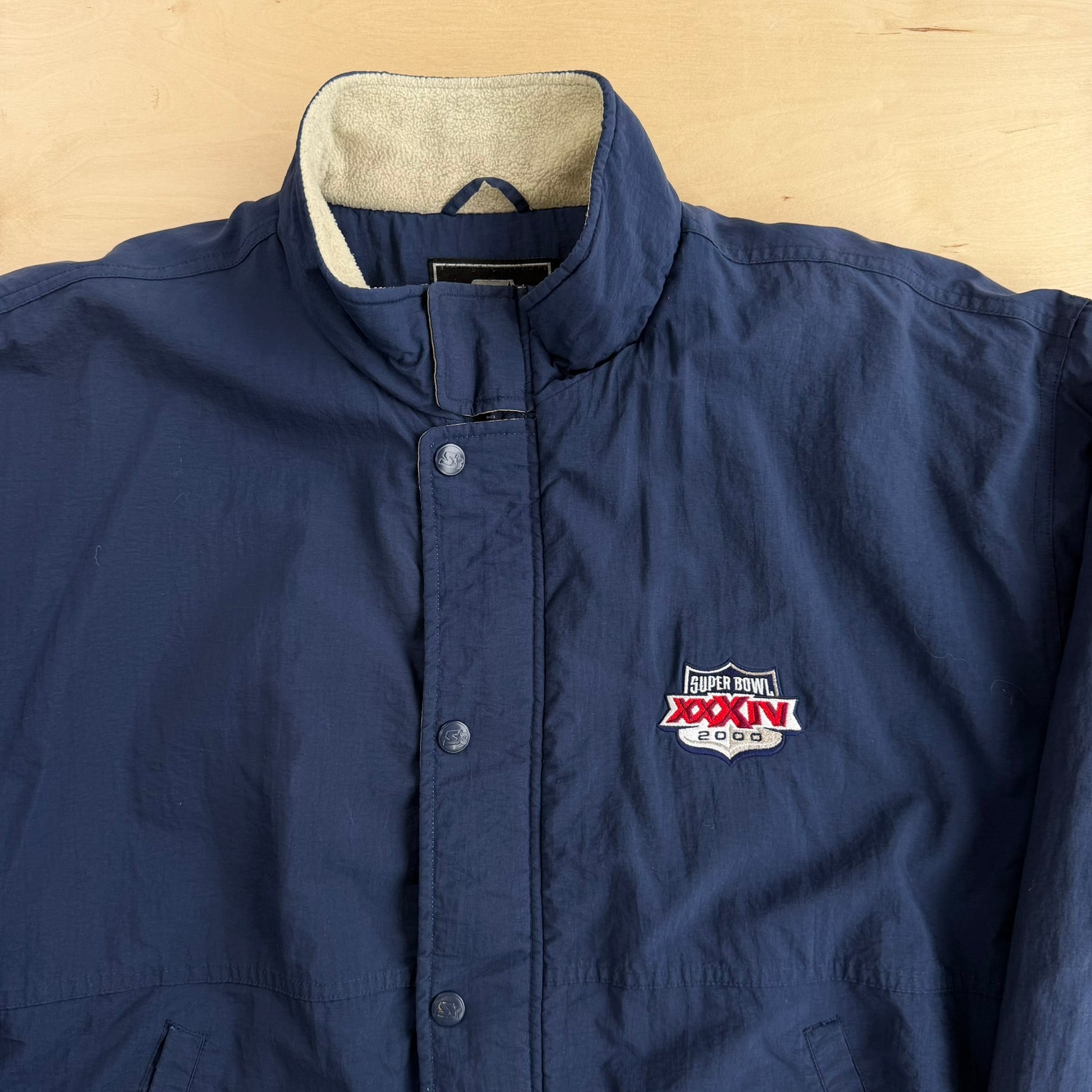 Vintage '00 NFL Super Bowl 34 Starter Fleece Lined Winter Jacket - XL