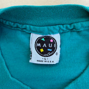 J- Vintage Maui & Sons Logo Graphic Made In USA Single Stitch Tee - L
