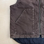 Vintage Carhartt Dark Brown Zip Up Workwear Vest - L