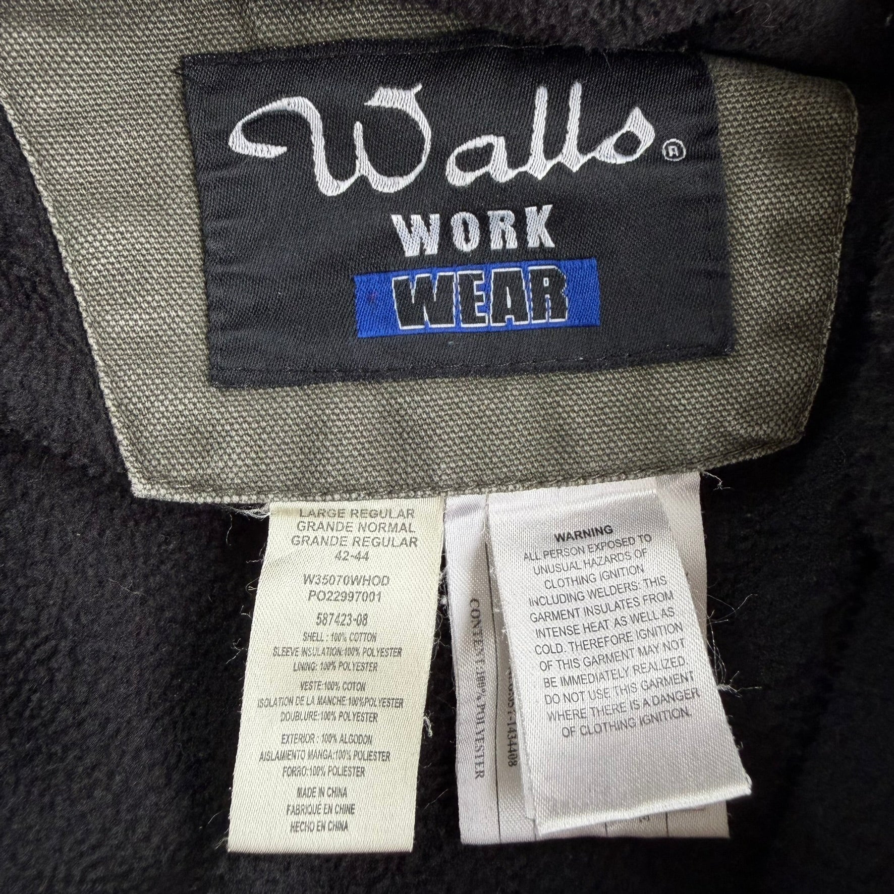 Vintage Walls Workwear Olive Green Hooded Workwear Jacket - L