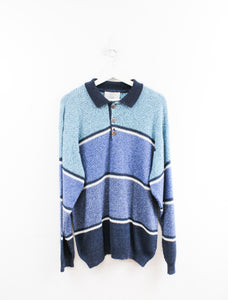Vintage Man's Buttons Polo Knit Sweater