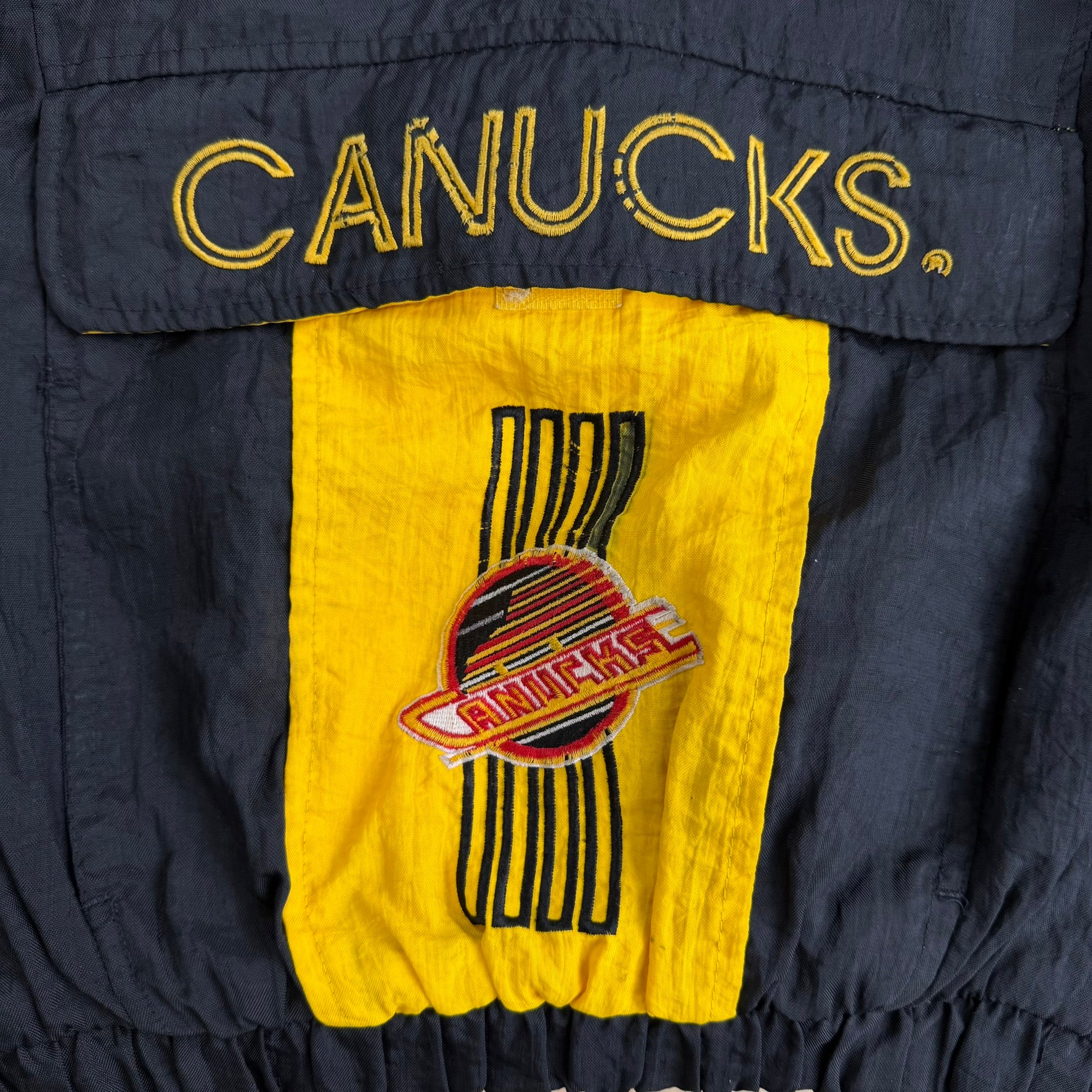 Vintage 90s Vancouver Canucks NHL Starter Pullover Anorak Winter Jacket - M