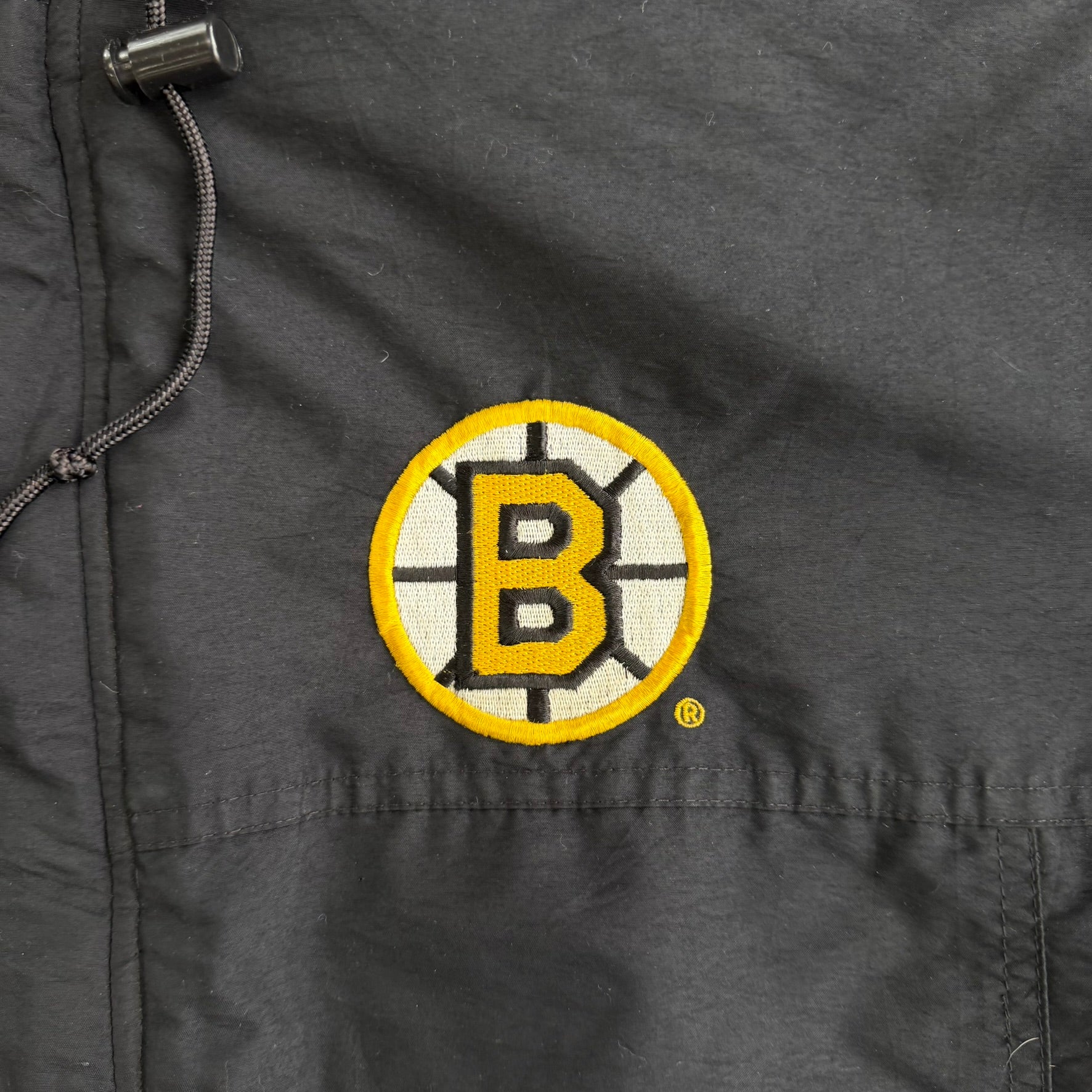 Vintage 90s Boston Bruins NHL Starter Zip Up Winter Jacket - L