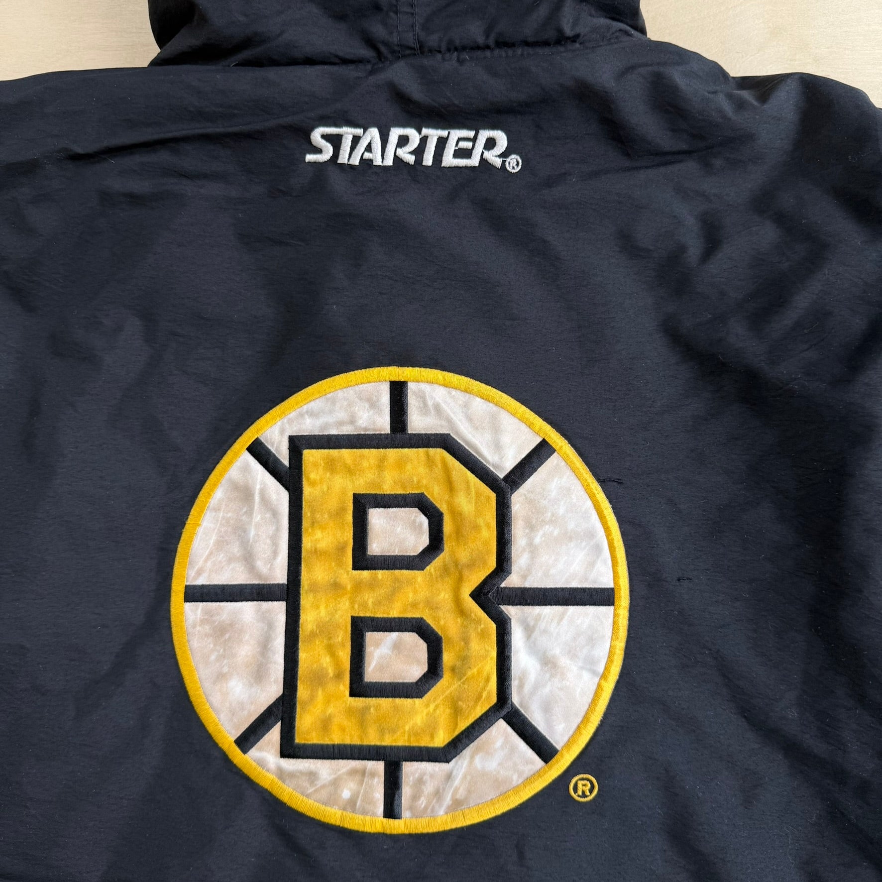 Vintage 90s Boston Bruins NHL Starter Zip Up Winter Jacket - L