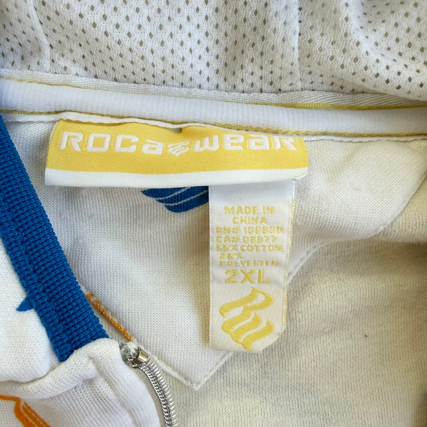 J- Vintage Rocawear Logo All Over Print Zip Up Hoodie - 2XL