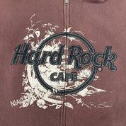 J- Vintage Hard Rock Cafe Niagara Falls Embroidered Text Zip Up Hoodie - 2XL