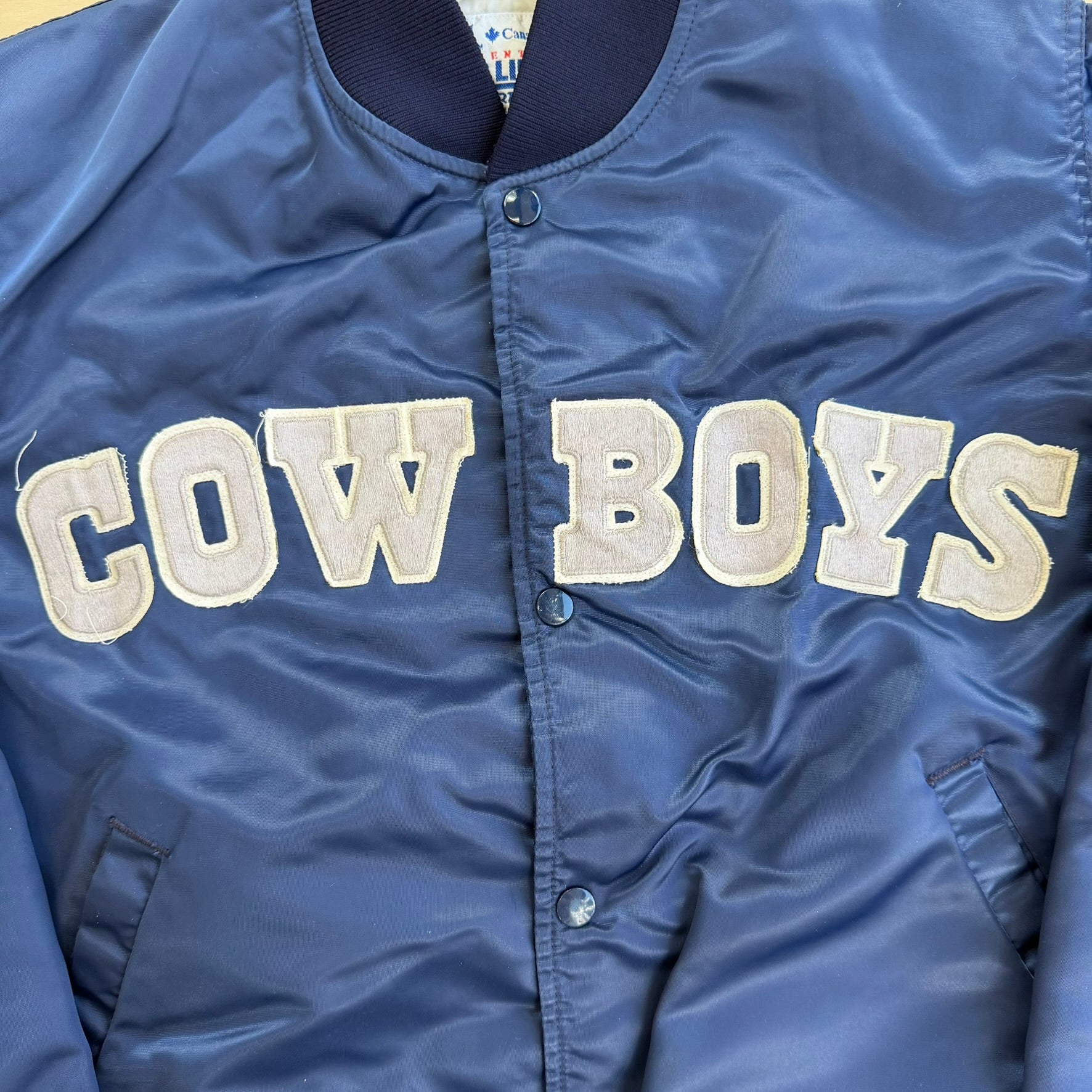 J- Vintage 90s Dallas Cowboys NFL Starter Embroidered Logo & Text Bomber Jacket - M