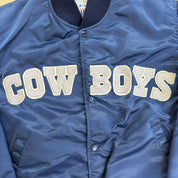 J- Vintage 90s Dallas Cowboys NFL Starter Embroidered Logo & Text Bomber Jacket - M