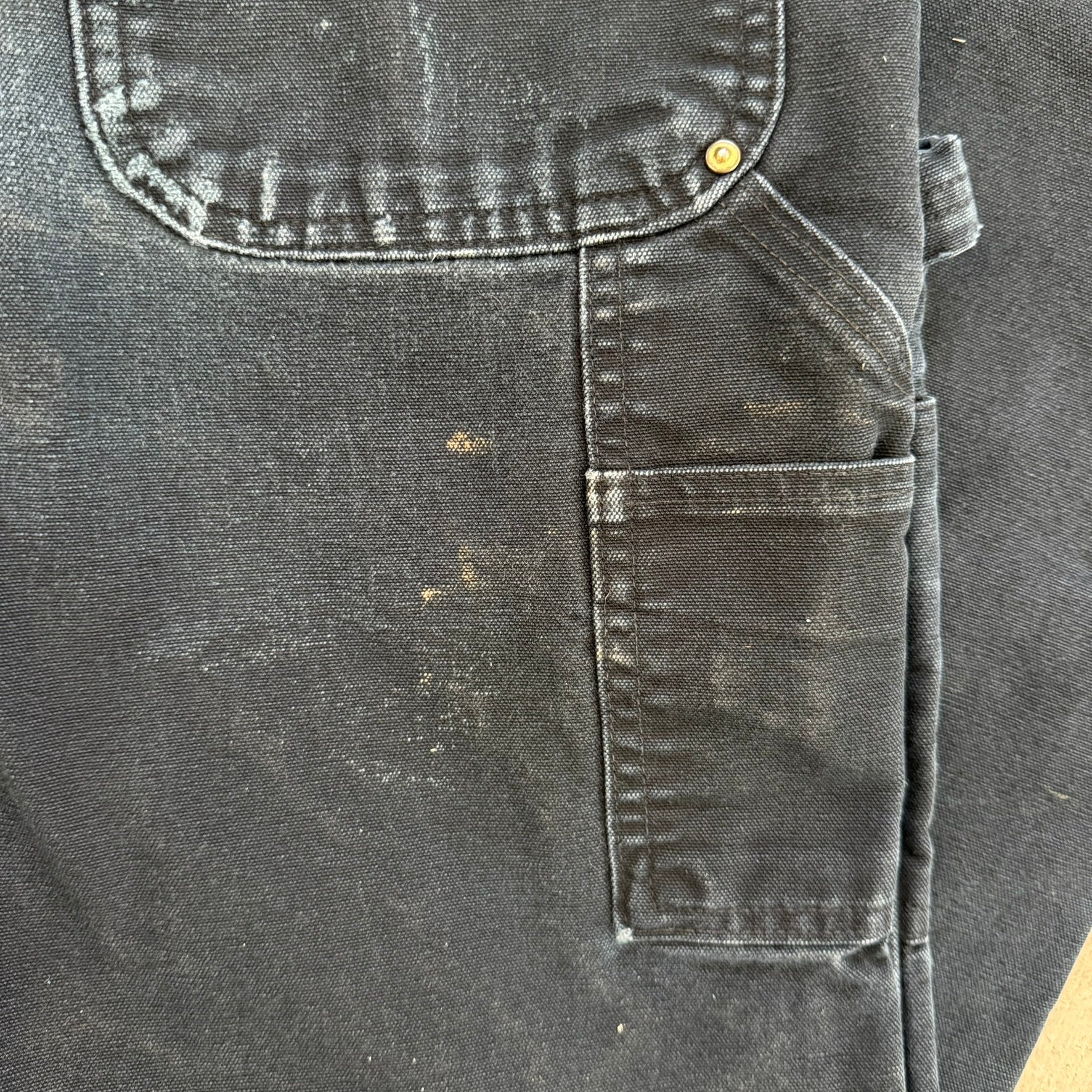 Vintage Carhartt Made In USA Black Double Knee Canvas Workwear Pants - 34x32