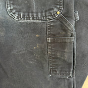 Vintage Carhartt Made In USA Black Double Knee Canvas Workwear Pants - 34x32