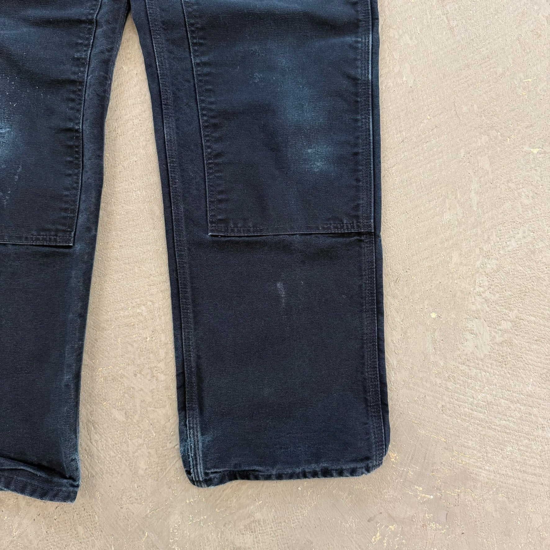 Vintage Carhartt Made In USA Black Double Knee Canvas Workwear Pants - 34x32