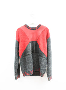 Vintage Saxony Mix Pattern Knit Sweater