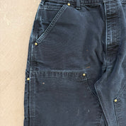 Vintage Carhartt Made In USA Black Double Knee Canvas Workwear Pants - 34x32