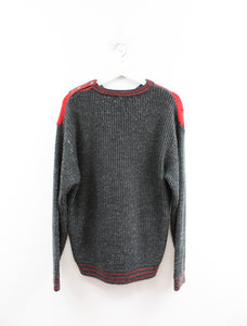 Vintage Saxony Mix Pattern Knit Sweater