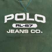 Vintage 90s Polo Jeans RL Embroidered Text Crewneck - L