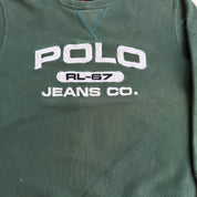 Vintage 90s Polo Jeans RL Embroidered Text Crewneck - L