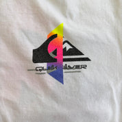 J- Vintage Quicksilver Logo & Text Graphic Made In USA Single Stitch Tee - M