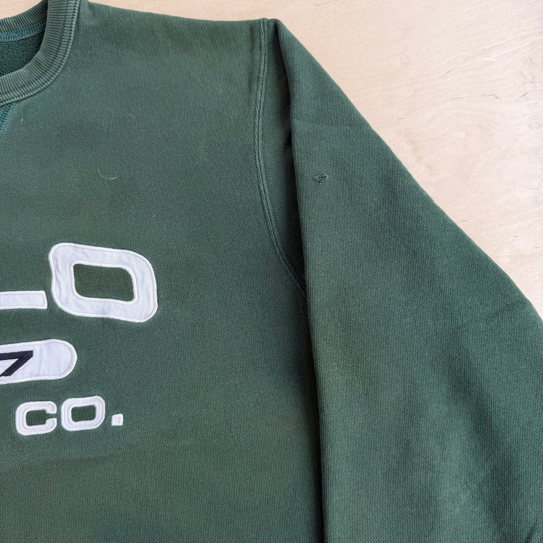 Vintage 90s Polo Jeans RL Embroidered Text Crewneck - L