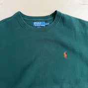Vintage 90s Polo RL Embroidered Logo Foresr Green Crewneck - XL
