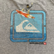 J- Vintage Quicksilver Logo & Graphic Made In USA Tee - XL