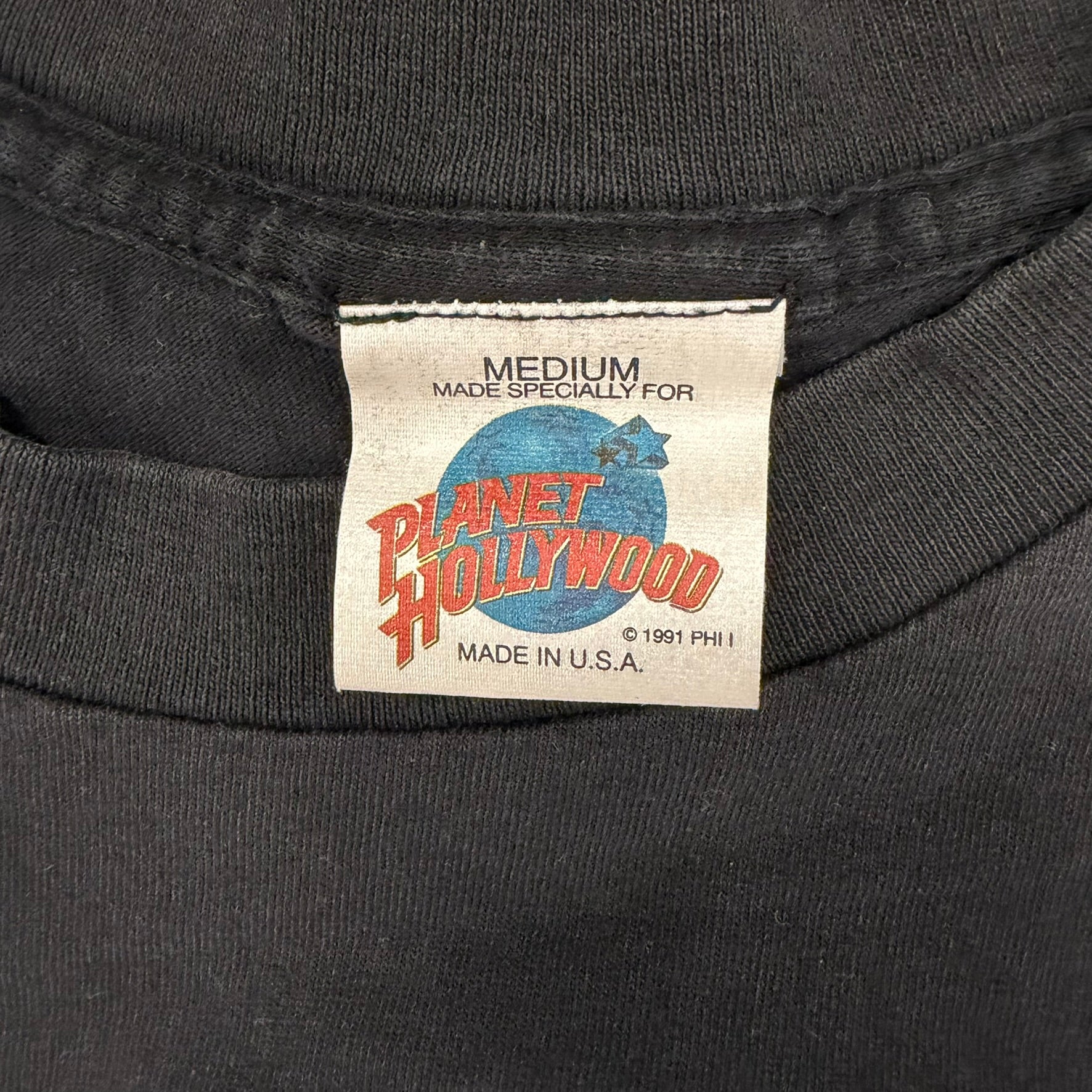 J- Vintage '91 Planet Hollywood San Diego Graphic Made In USA Single Stitch Tee - M